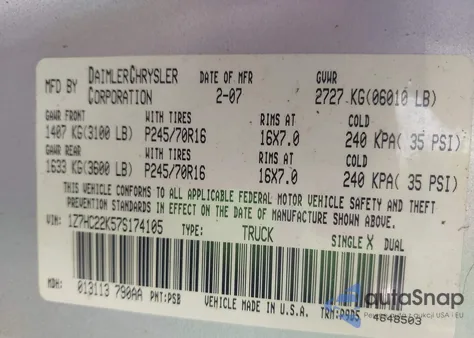 2007 Mitsubishi Raider Ls from USA, damaged, VIN 1Z7HC22K57S174105